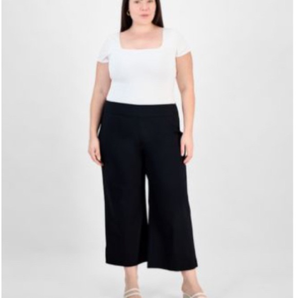 JM Collection Black Wide-Leg Pants